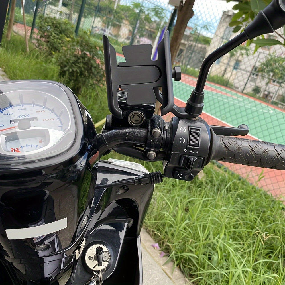 

Aluminum Alloy Motorcycle Phone Mount, Anti-vibration Bicycle Handlebar Mobile Holder, Adjustable Gps Navigation Bracket For Electric Scooter/bike