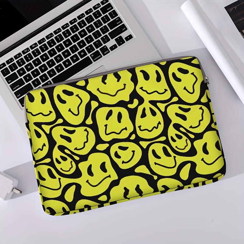 Smile Face Print Laptop Bag Simple Briefcase Laptop - Temu