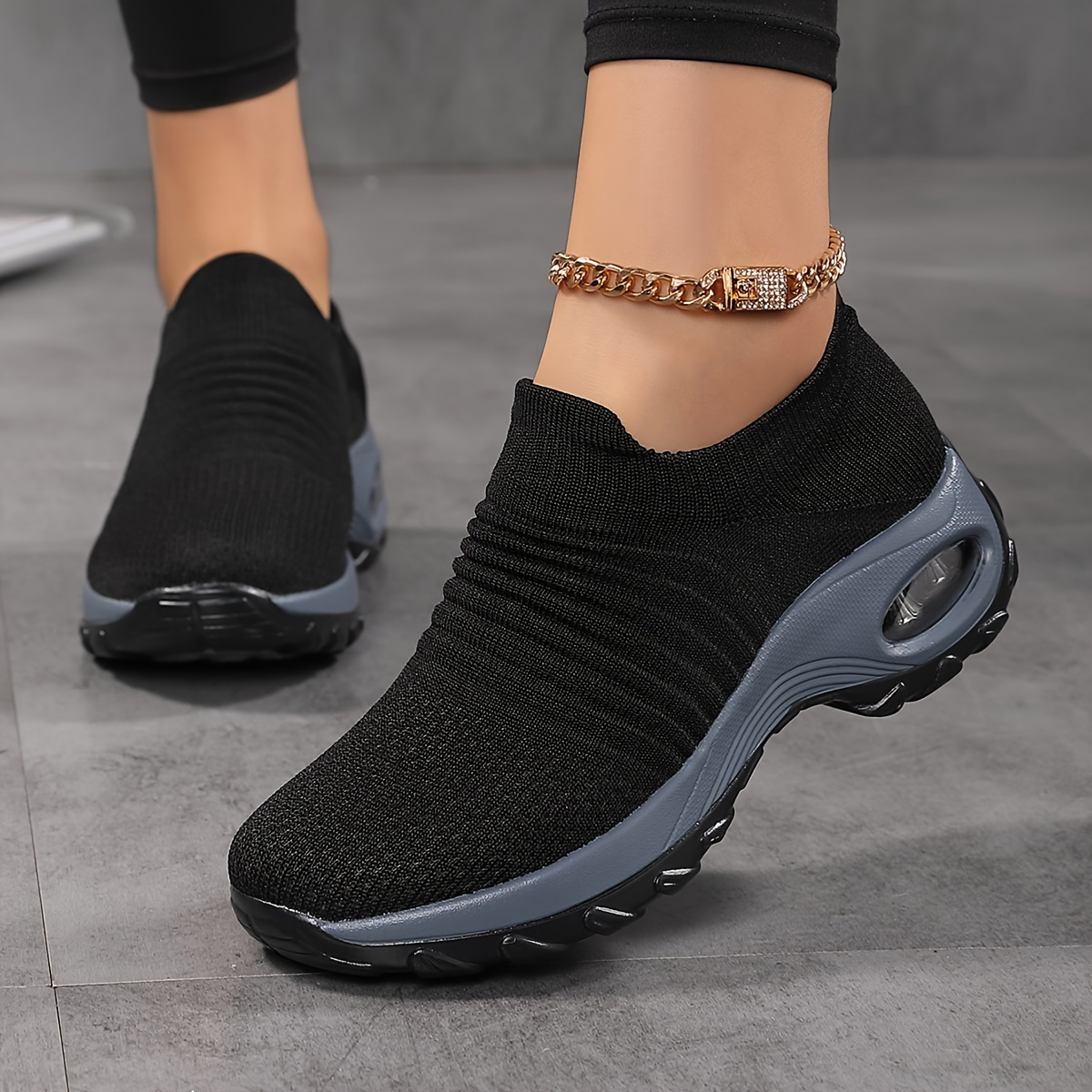 

Slip On Breathe Mesh Walking Shoes Women Fashion Sneakers Comfort Wedge Platform Loafers