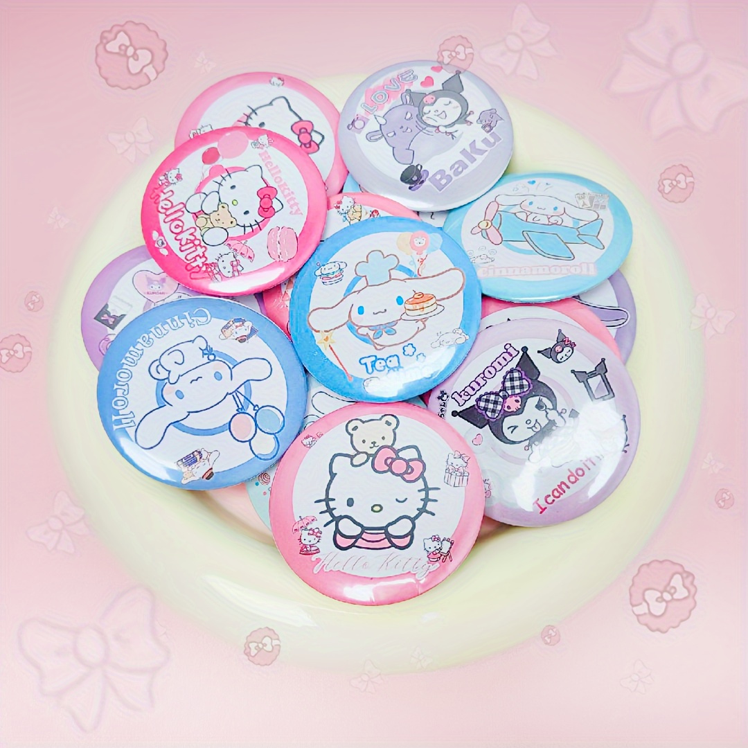 Iigen Kawaii Christmas Series Brooch for Girls, Hello Kitty My Melody Kuromi Cinnamoroll Pins for Backpack, Metal Badge Accessories,$0.99,Temu