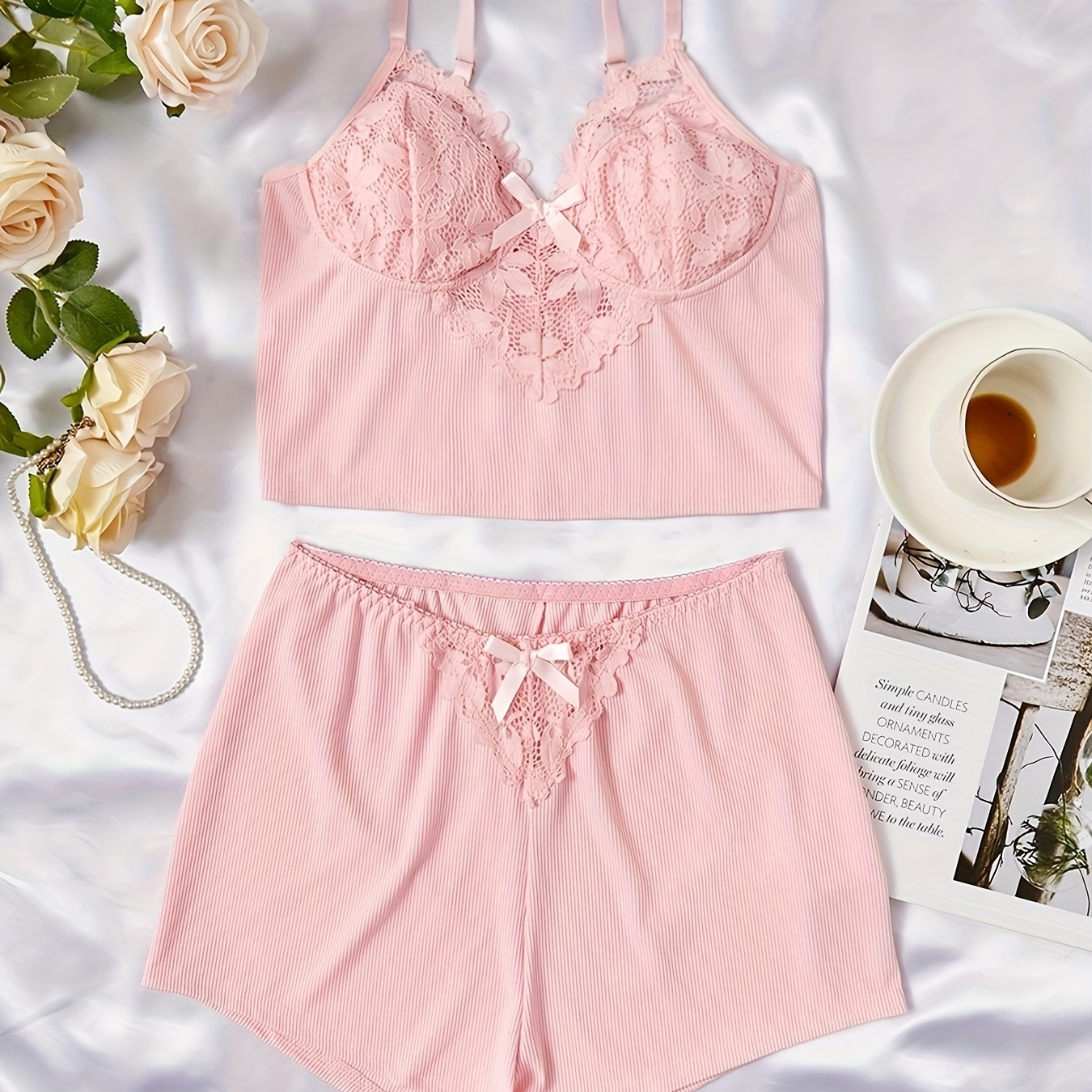 Fluffy Comfortable Pajamas Set Crop Tank Sleeveless Top Temu