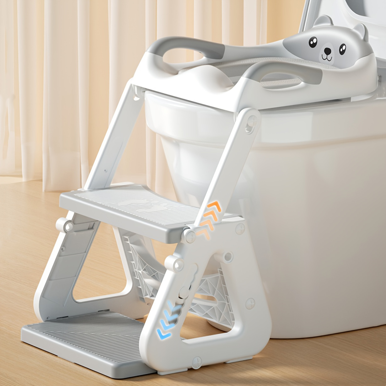 

Multi-functional Auxiliary Toilet Ladder, Children's Toilet Training Ladder Toilet Ring, Folding Ladder Toilet, Used As A Foot Stool Toilet