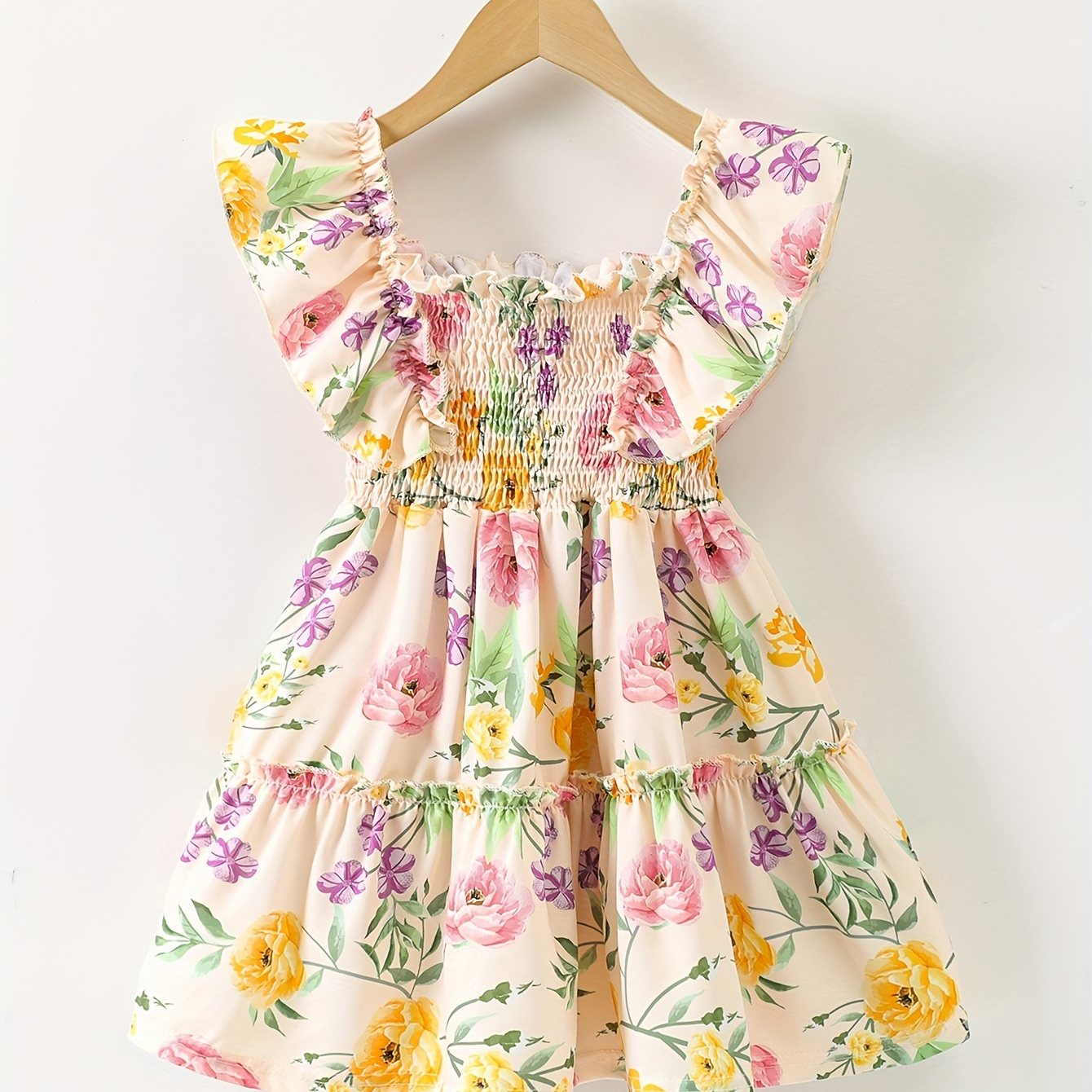 

Sweet Girls Ruffle Trim Flora Dress Cute Dresses For Summer Holiday Gift Party