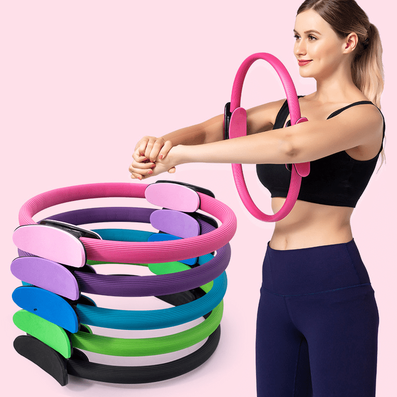 

1pc Pilates Yoga Resistance Ring - Home Fitness Workout Accessory For Full Body Toning And Muscle Strengthening