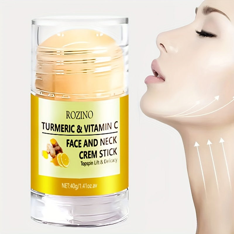 

40g Turmeric & Vitamin C Face And Neck Cream Stick, Pure Plant , Light And Soft Texture, Easy To Absorb, Deeply Moisturize And Rejuvenate Neck Skin, Gentle And Non-irritating, Lift And Tighten Skin