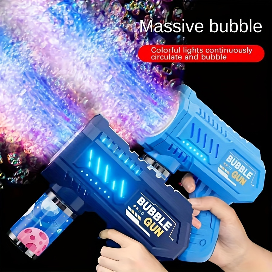 

New Fully Automatic Space Bubble Machine Rocket 10 Holes Soap Bubble Machine Ideal Birthday Gift, Christmas Gift No Batteries And Bubble Water