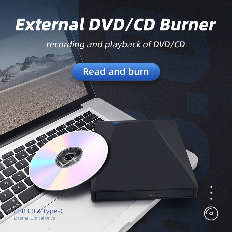

External Dvd Drive, High-speed Usb3.0 Portable Cd Dvd+/-rw Drive Cd Dvd Rom Burner Cd/dvd Player, With Sapphire Style Burner, Compatible With Laptops/desktops