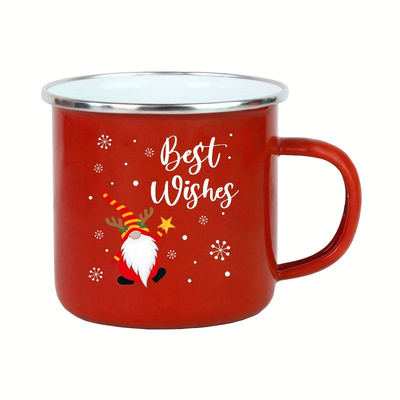 

1, Red Christmas Coffee Cup, 12oz Enamel Cup, Water Cup, Milk Cup, Summer And Winter Beverage Utensil Gift, Christmas Gift, Gift, Gift For Daughter, Birthday Gift. Gift, Gift For Lover