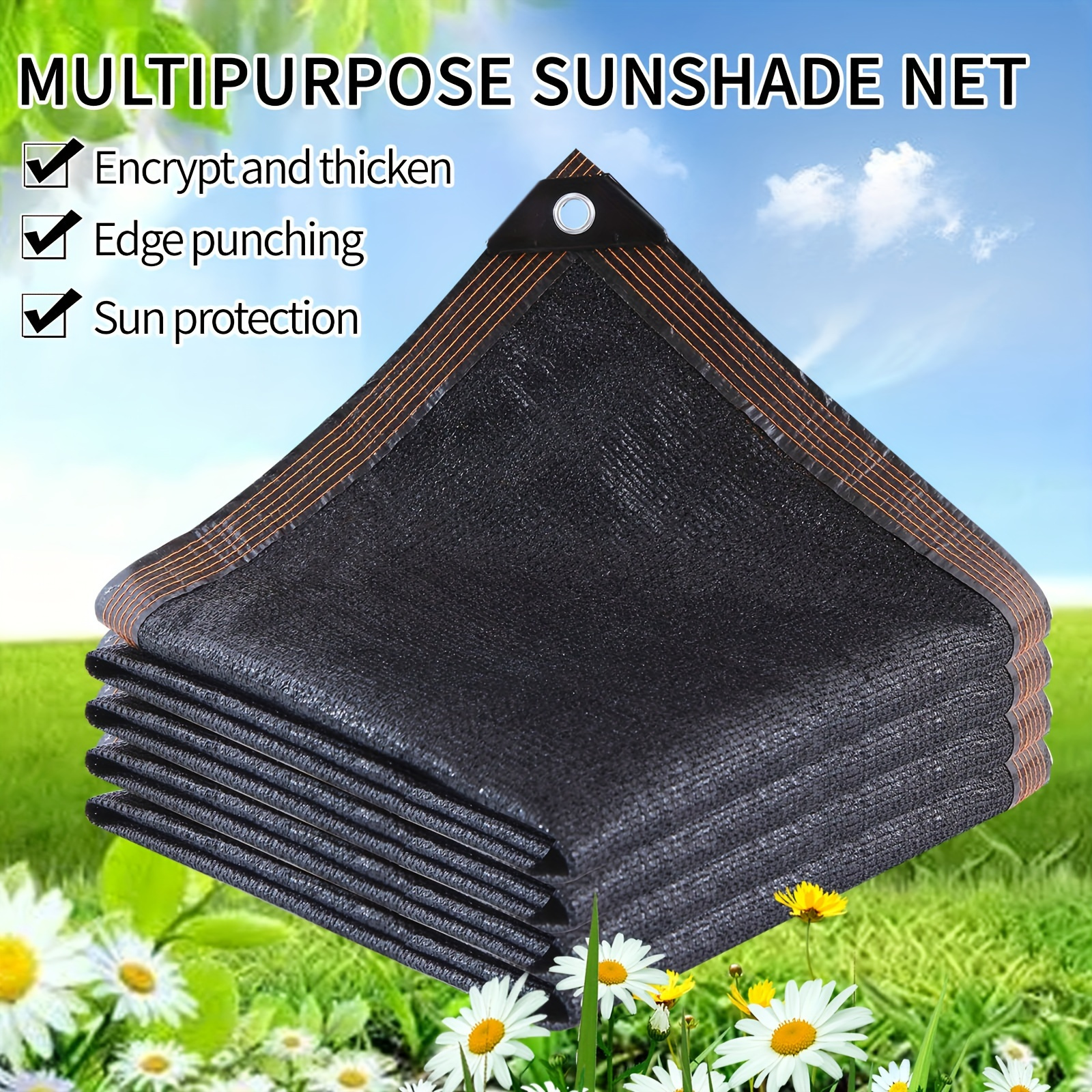 

1pc Rustic Heavy Duty Sunshade Net, Thickened Privacy Mesh Screen With Edge Punching & Grommets For Dust & Sun Protection, Ideal For Courtyard, Balcony, Carport, Rooftop - Multiple Sizes