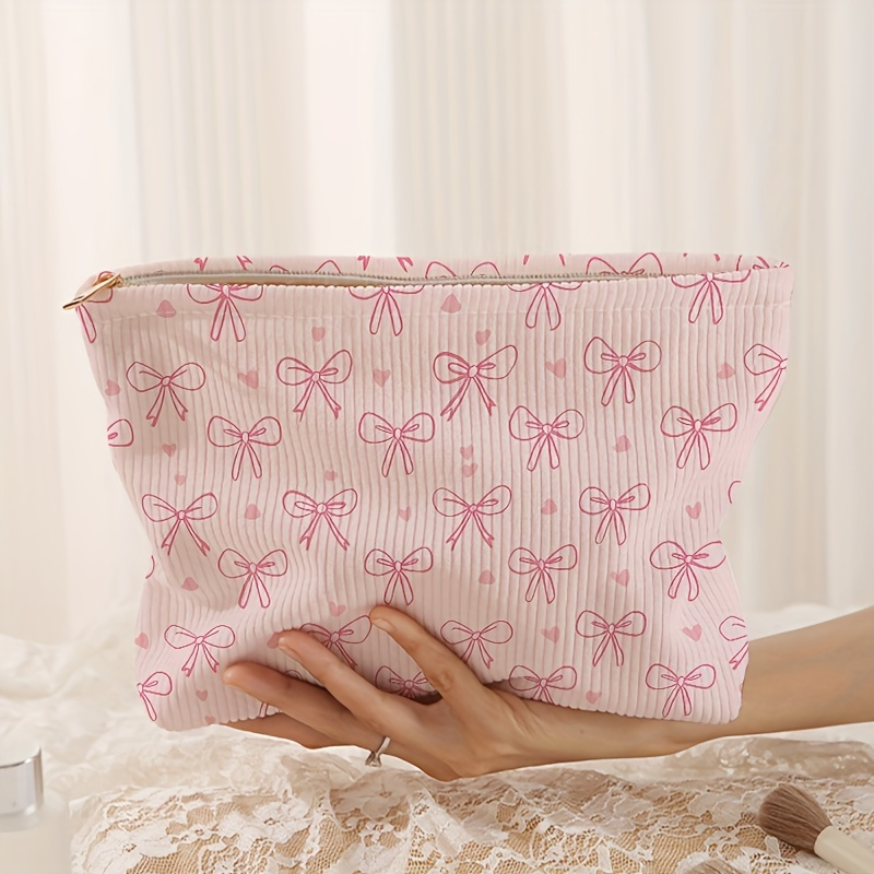 

Unique, Bow & Makeup Bag - , - Cosmetic Lining For & Toiletries