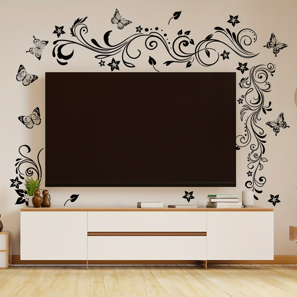 

Chic & - Self-adhesive, Removable Floral Stickers For Living Room, Bedroom, And Door Decor