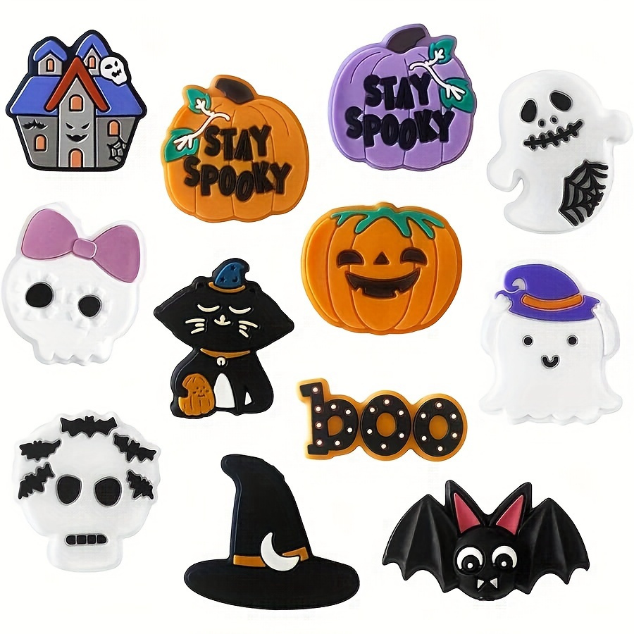 

12-piece Halloween Silicone Bead Set - Pumpkin, Ghost & For Diy Keychains, Bracelets, Necklaces & Pen Lanyards Halloween Silicone Beads Halloween Beads