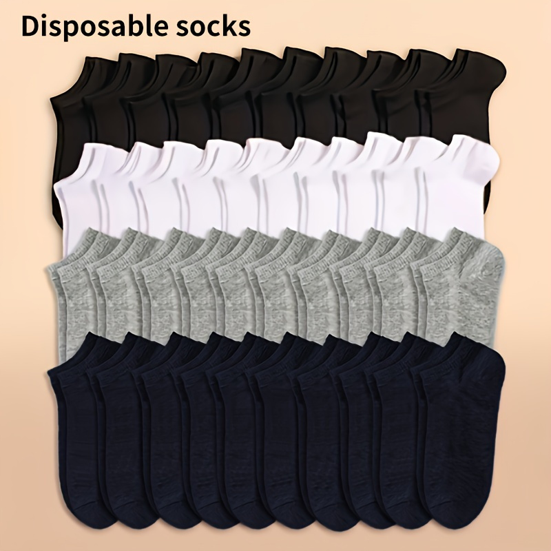 

10/20/40 Pairs Unisex Solid Socks, Soft & Lightweight All-match Ankle Socks, Women's Stockings & Hosiery