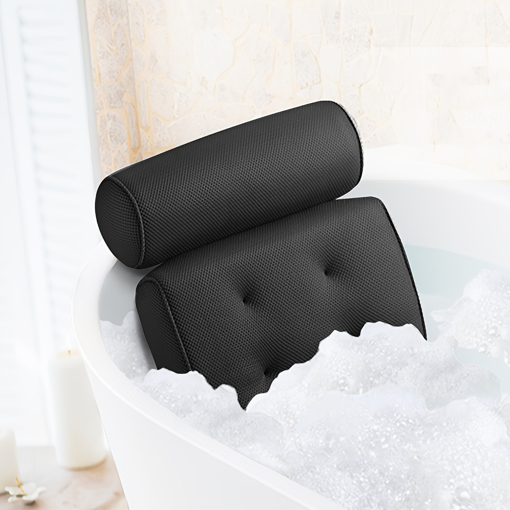 

Bathtub Pillow For Neck And Back Support In Bathtub, Pillow, Soft Mesh Fabric And Non-slip Suction Cups, Bath Accessories,