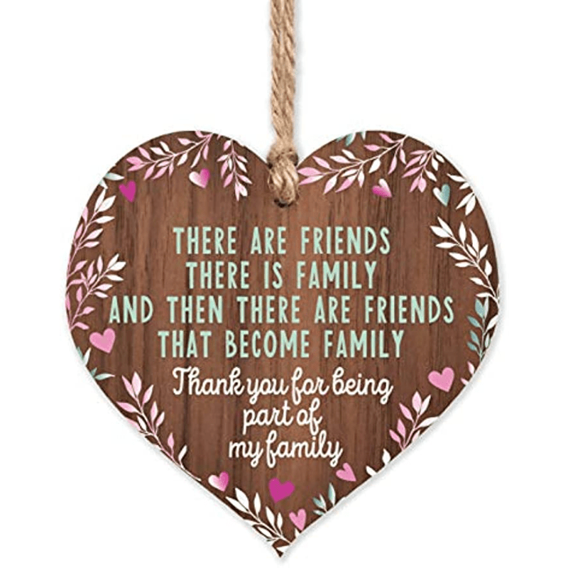 

Friends Plaque | Friends That Are Family Wooden Heart | Gifts For Friends Women Hug Gifts Motivational Miss You Gift | Birthday Christmas