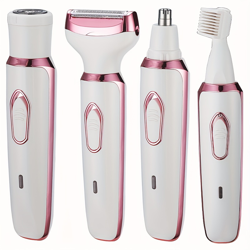 

4-in-1 Rechargeable Grooming Kit, Lady Electric Shaver For Face, Nose, Legs And Underarm, Bikini Trimmer For Women Wet & Dry Painless, Public Hair Razor Rechargeable & Portable