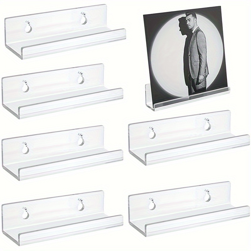 

Cd Rack Holder 6pcs Wall Mount Vinyl Record Shelf, Transparent Acrylic Album Record Display Holder