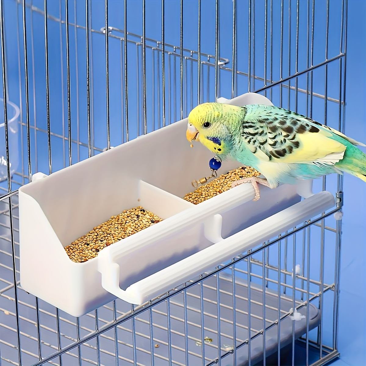 

Abs Parrot Feeder - Hanging Food & Water Bowl For Birds, Quail, And Parakeets - Cage-mounted Pet Feeding Cup