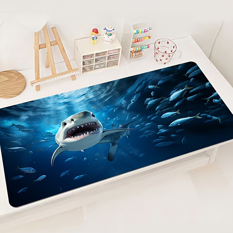 

Shark-themed Large Mouse Pad - Waterproof, Non-slip Rubber Base For Gaming, Office & Study Desks