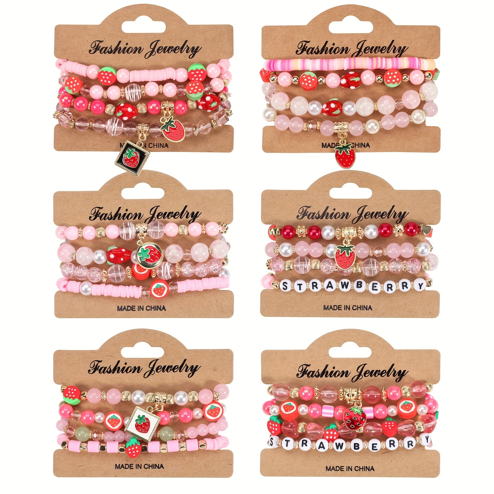 10pcs 9x12mm Cute Strawberry Loose Spacer Beads for DIY Jewelry Making  Lampwork Fruit Bracelet Necklace Keychain Hair Findings