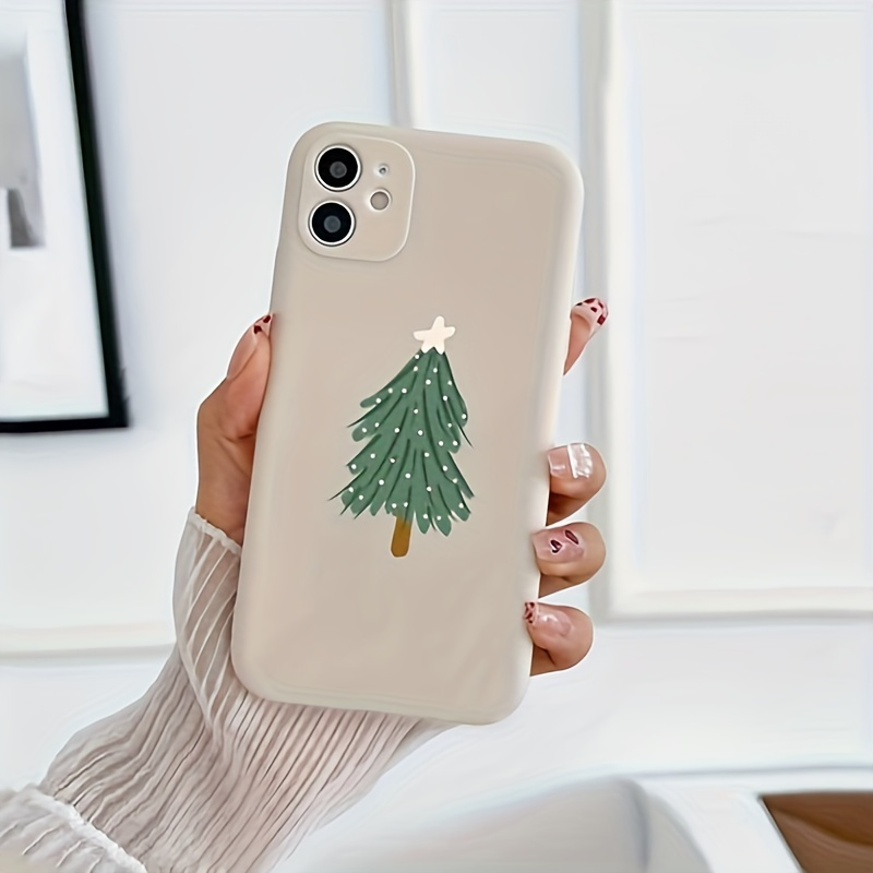 

1 X Matte Tpu Shockproof Christmas Tree Pattern Phone Case For Iphone 7g/8plus/x/xr/xs Max/11/12/13/14 Pro/15promax