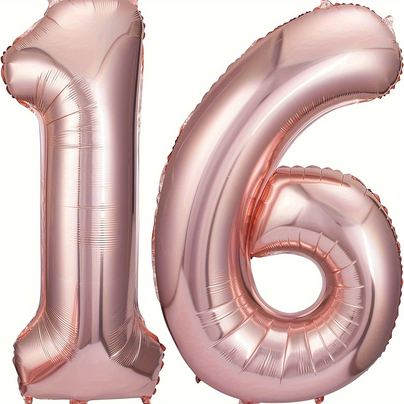 

Giant Rose Golden Number 16 Foil Balloons - Reusable, Perfect For 16th Birthday Party Decorations And Anniversary Celebrations