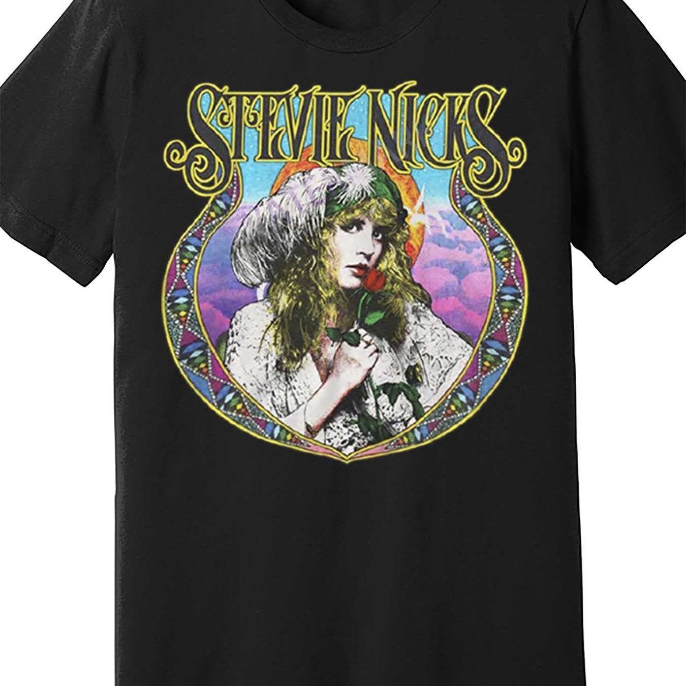 

Stevie Nicks Vintage Graphic Men's Short Sleeve T-shirt - Black Cotton Casual Crew Neck Tee With , Machine Washable, Fit, Vintage T Shirts