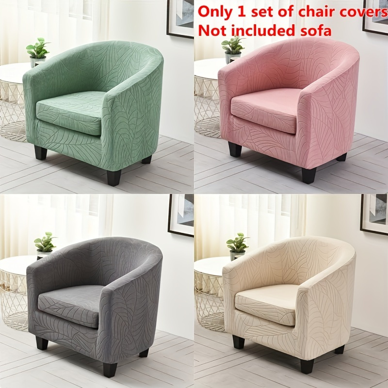 

2pcs/set Leaf Jacquard Sofa Cover, Single Seat Bathtub Sofa Cover Club Armchair Cover Living Room Home Seat Cushion Cover