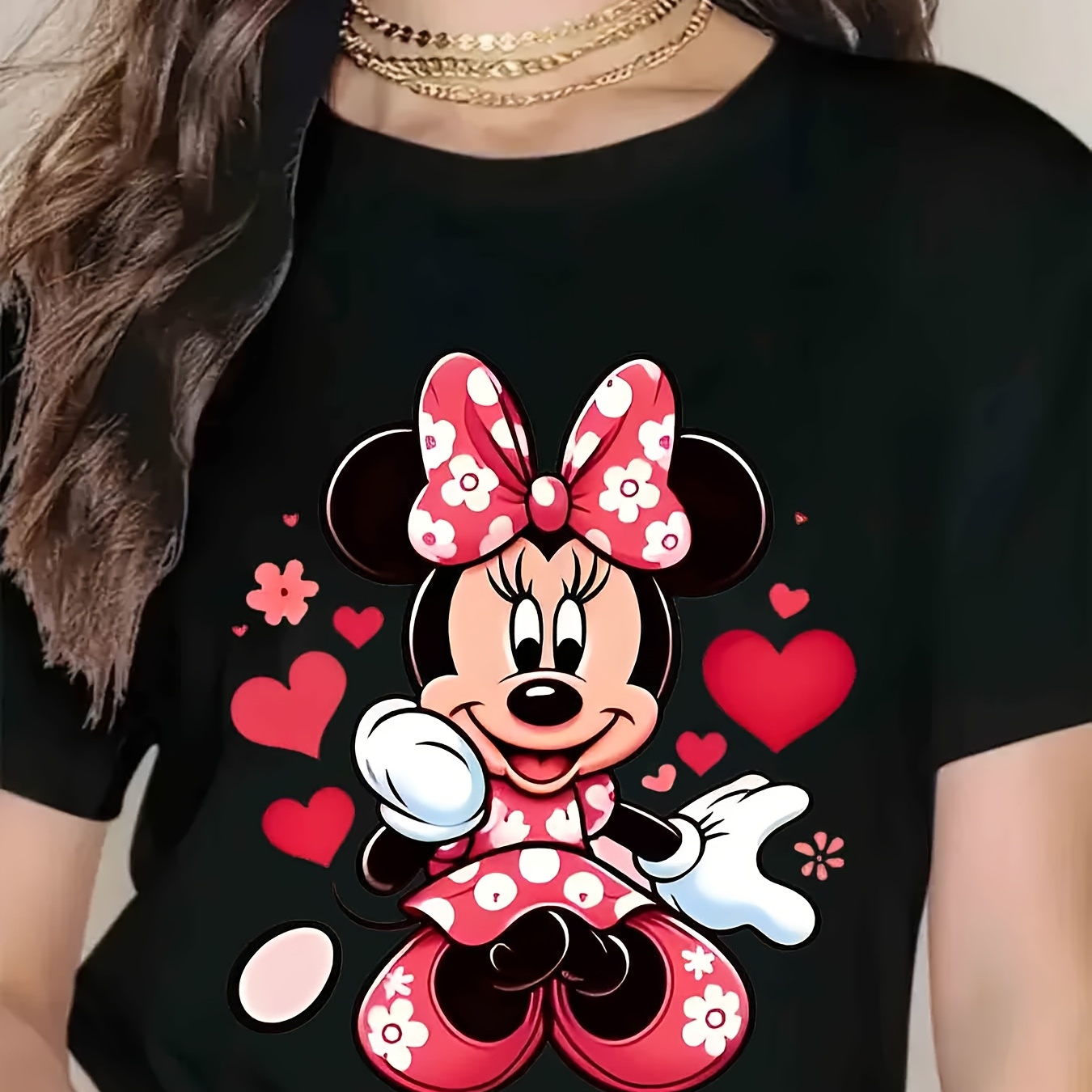 Women's Disney Minnie Mouse Cartoon Graphic T-Shirt