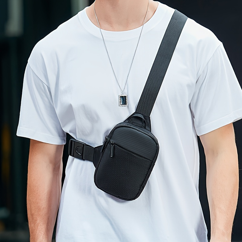 TEMU 1pc Men's Fashion Small Chest Bag, Small Casual Satchel Bag, Lightweight Simple Shoulder Bag