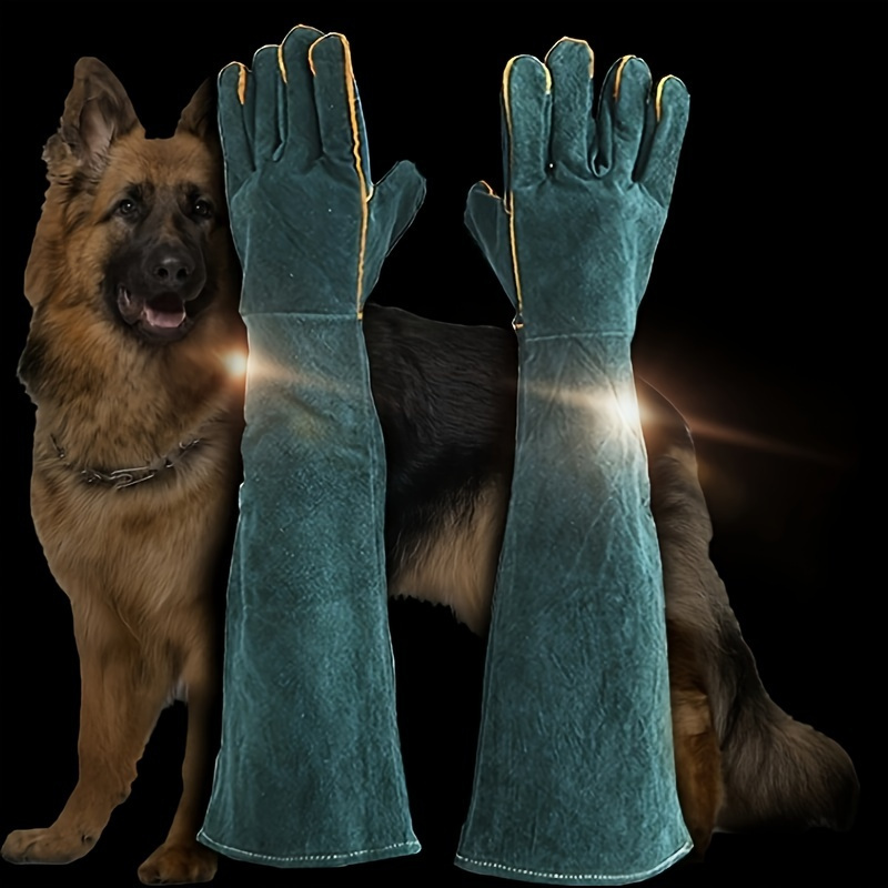 

1 Pair Unisex Anti-bite Scratch Resistant Gloves, Thickened Animal Handling Pet Bathing Grooming Training Gloves, Outdoor Use