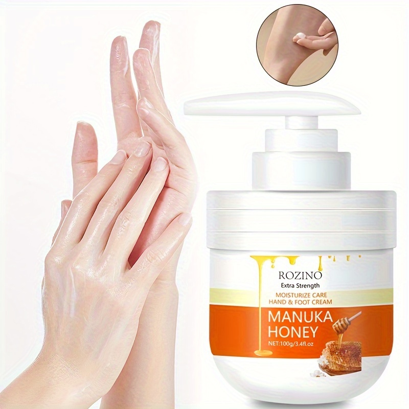 

100g Manuka Honey Hand&foot Cream - Natural Honey Moisturizing Lotion For Extremely Dry And Chapped Hands And Feet, Shea Butter Avocado Beeswax