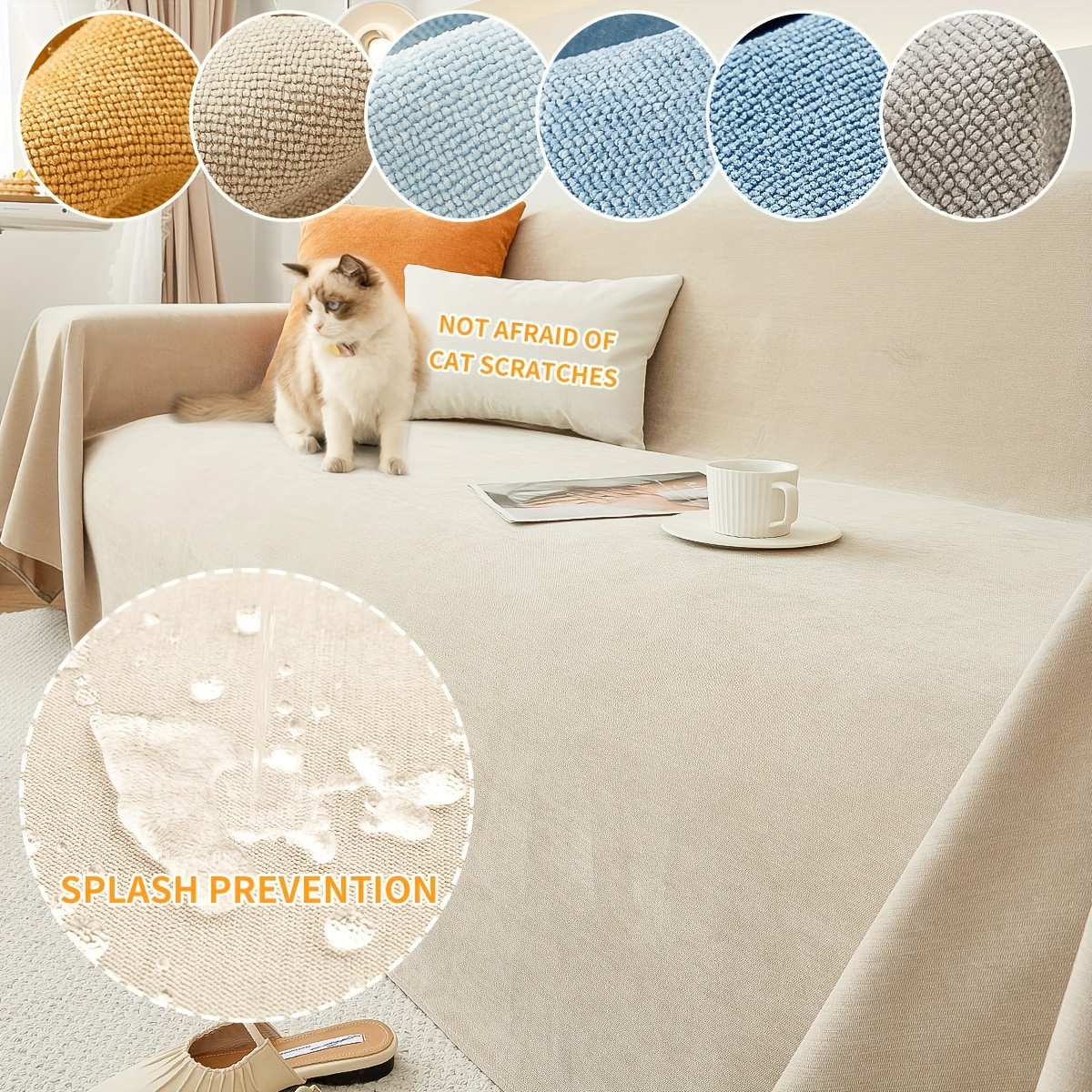 

Waterproof Chenille Sofa Cover - Furniture Protector For All , Bedroom & Living Room Decor