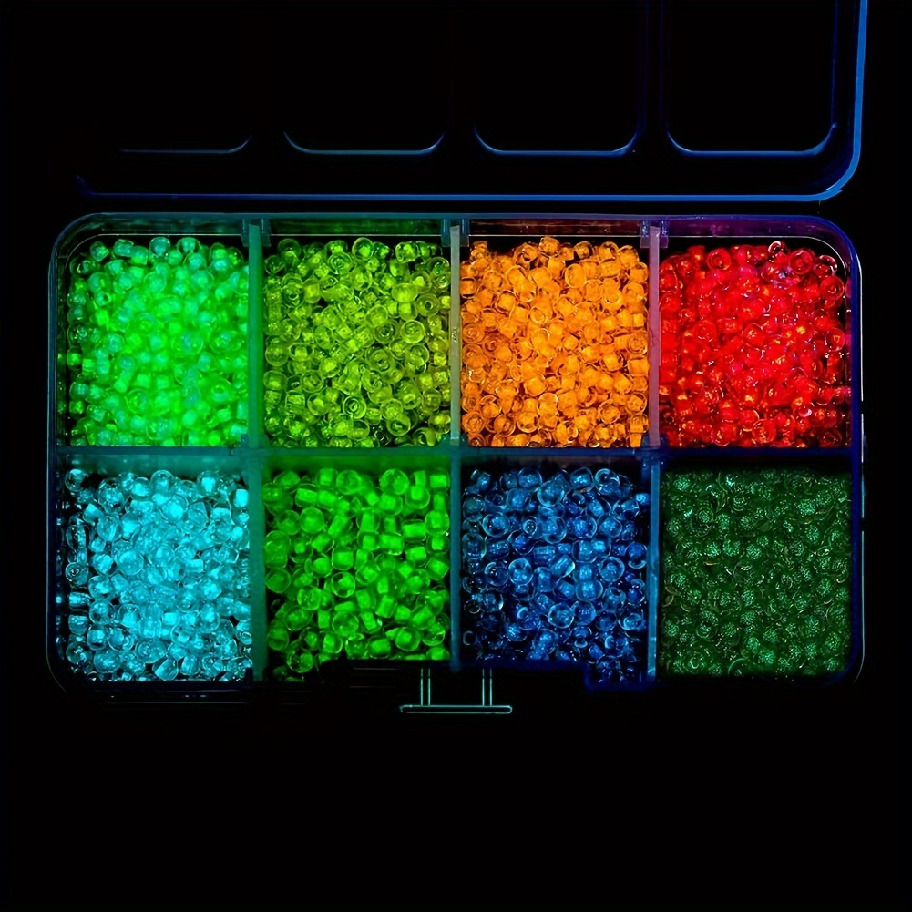 

3600pcs Luminous 8 Colors Glow In The Dark Class Seed Beads For Diy Bracelets, Necklaces Jewelry Making Handcraft Accessories Beads With Storage Box