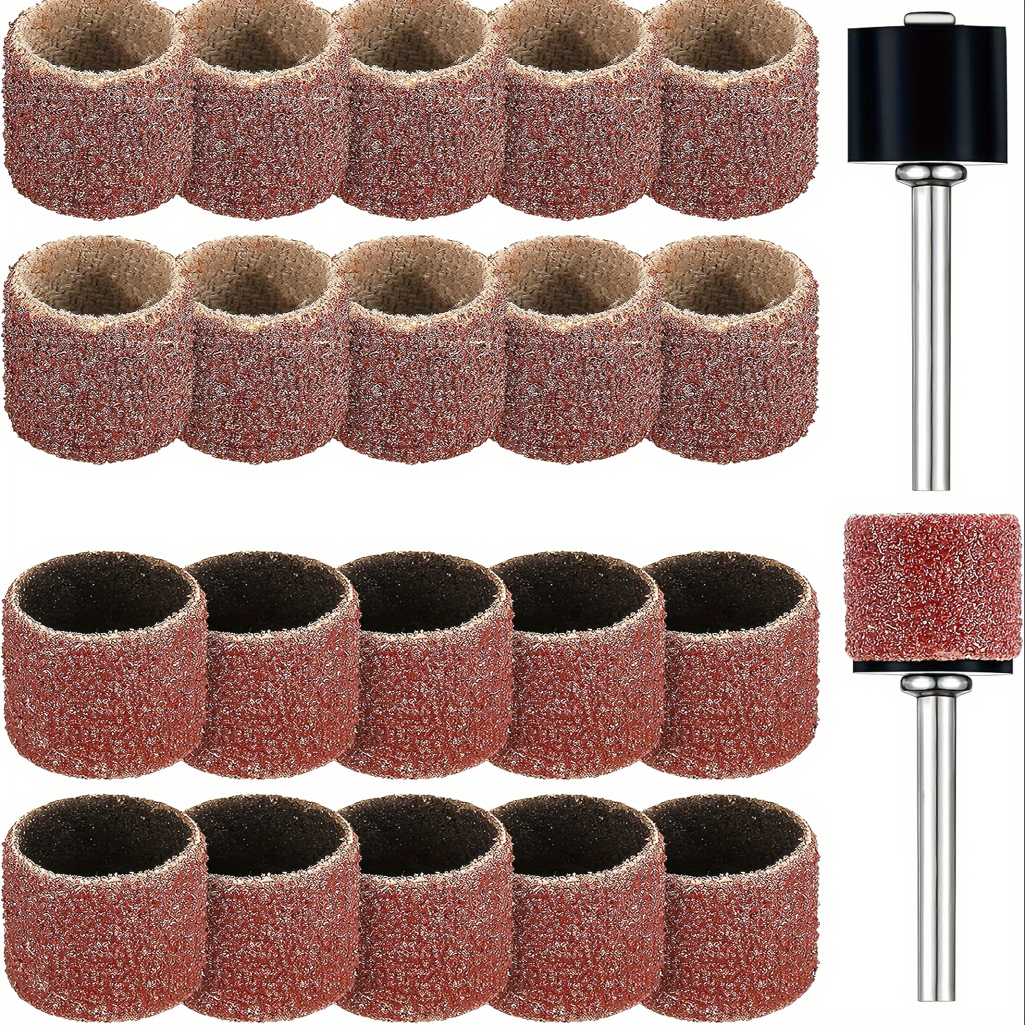 

22 Pet Nail Grinder Replacement Kit With Grit Sanding Bands Pet Nail Smoother Dog Claw Care Black Grinding Drums Dog Nail Grinder Replacement Dog Claw Grooming Supplies (1/2 Inch 60 Grit And 100 Grit)