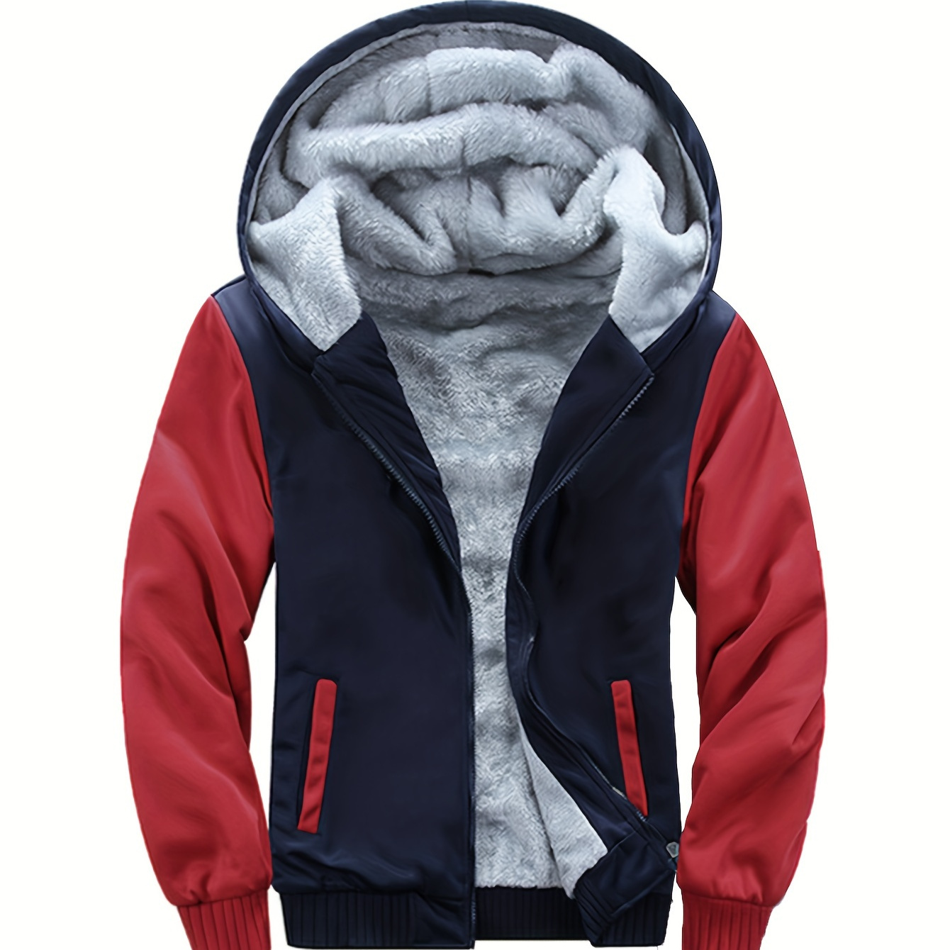 

Fleece Hooded , Zip Up Hoodie For Fall