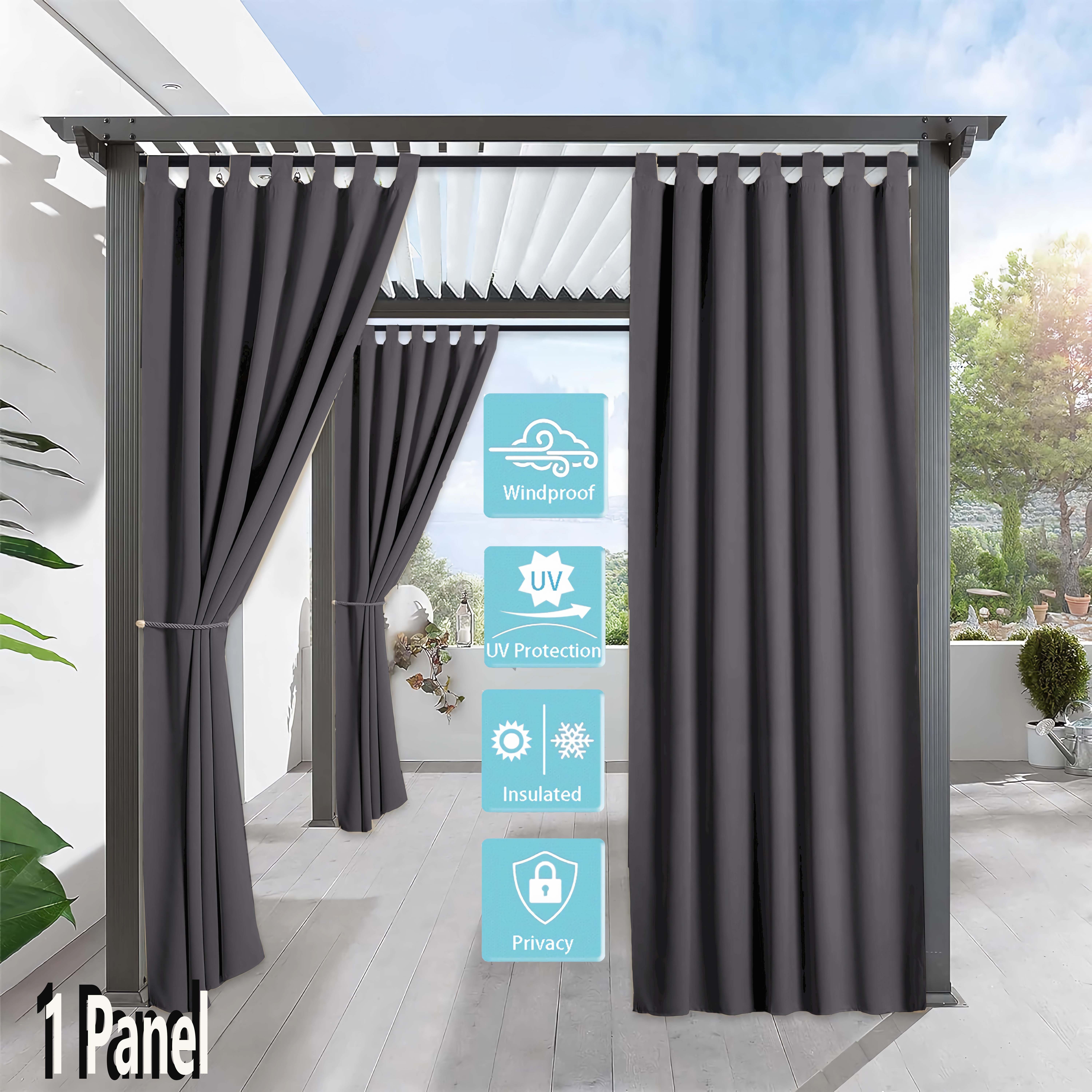 

Waterproof Outdoor Patio Curtain Panel - Classic Style, Blackout Privacy Shade For Porch, Cabana, Poolside - Durable Polyester, All-season