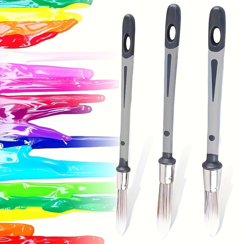 

3pcs Small Long Handle Paint Brush, Trim Wall Edge Corner Area Wall Painting Brush