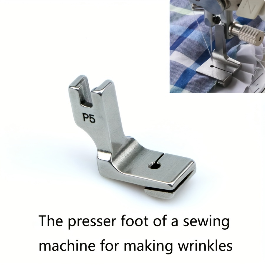 

1pc Industrial Sewing Machine Pleating Presser Foot, P5w Double-layer Shrink Attachment For Machines - Silvery Gray, Wrinkle Presser, Sewing Machine Accessories