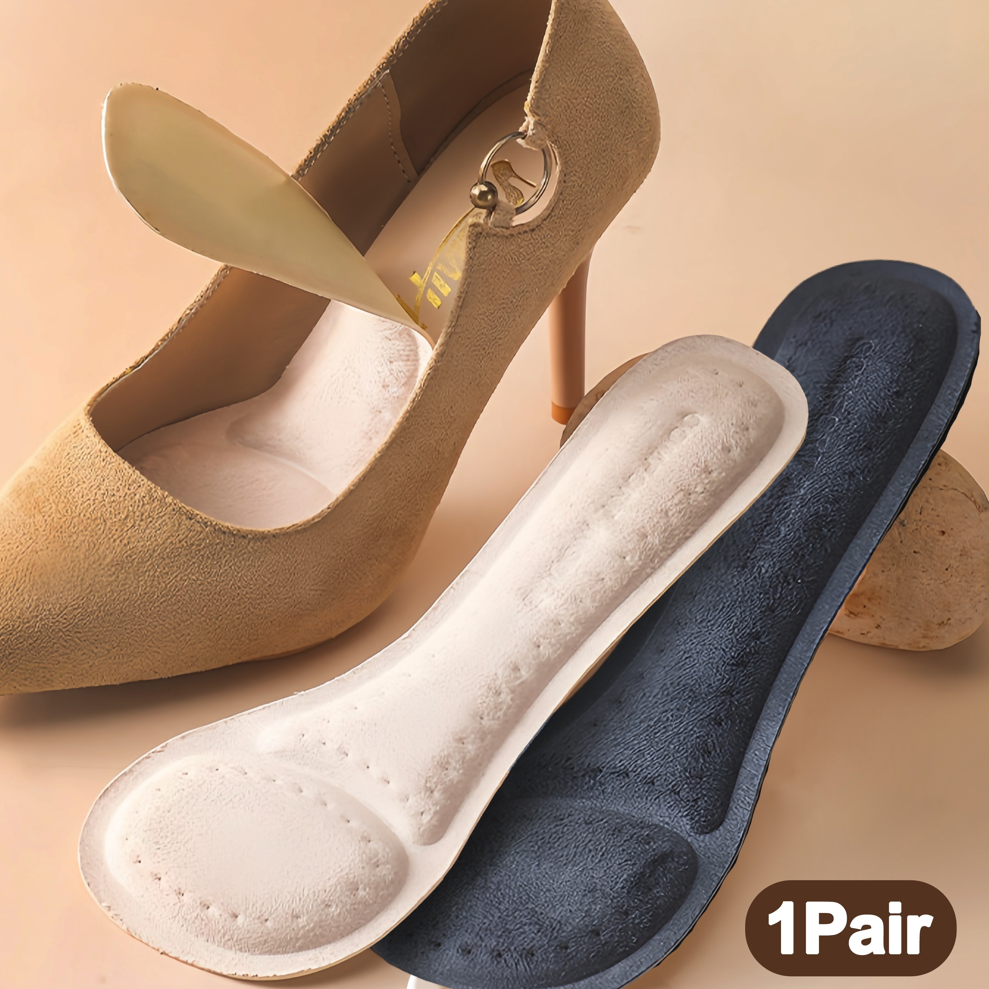 

1 Pair -point Anti-fall Anti-slip Anti-wear Foot Insole Skin-friendly Fit For The Sole Of Women's Sandals And High-heeled Shoes