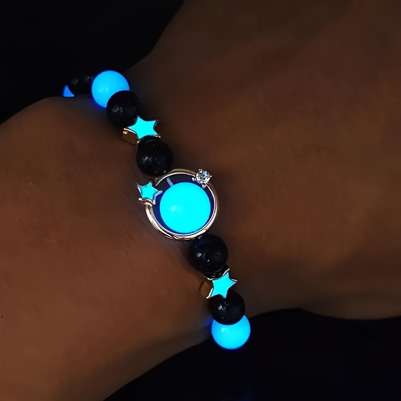 

1pc Unique Luminous Star Universe Style Bracelet, Perfect For Couple Men And Women