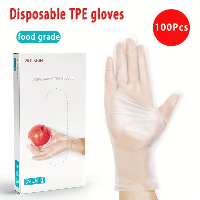 300 PIEZAS guantes desechables de plástico transparente restaurante  servicio doméstico catering higiene