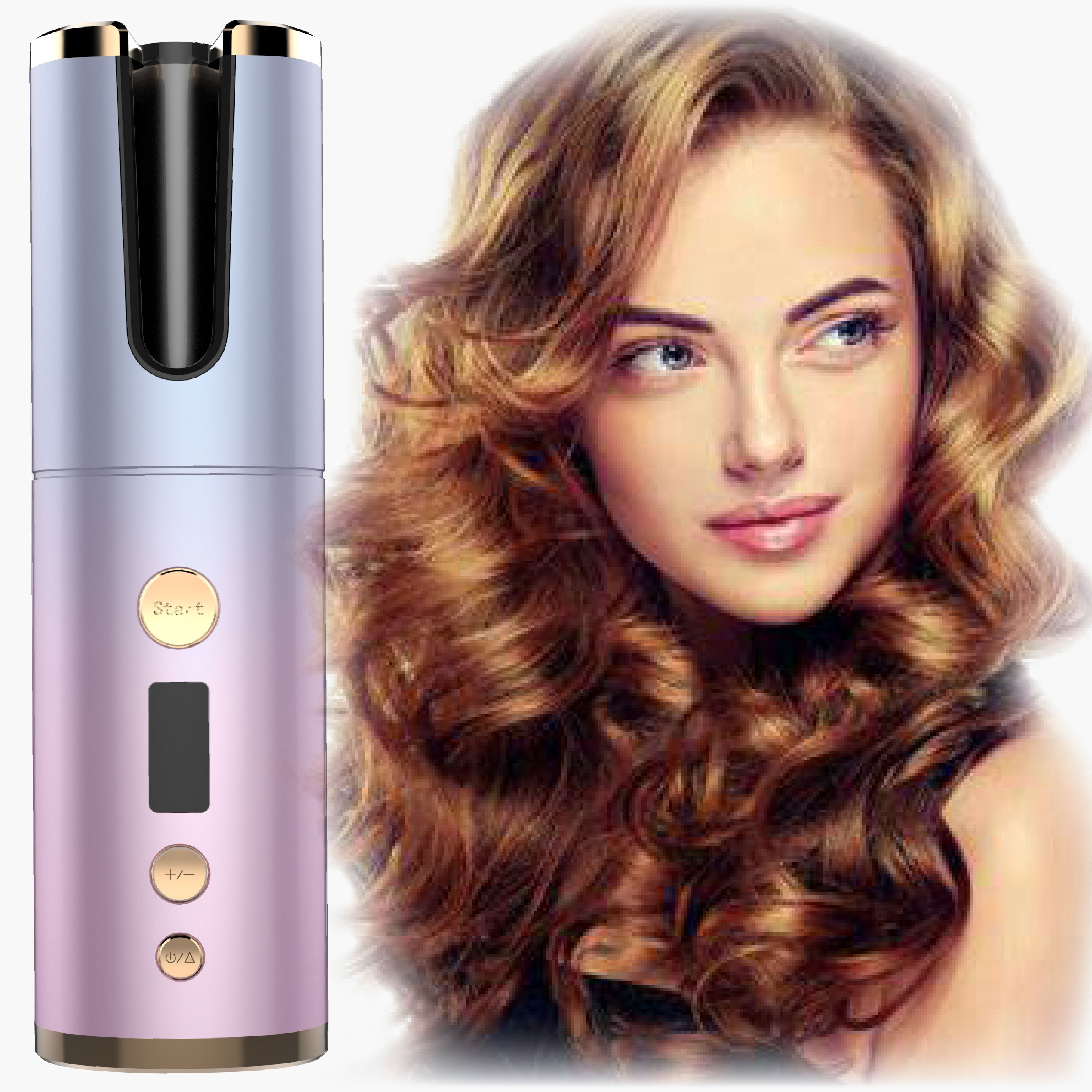 

Wireless Hair Curler, Rechargeable Portable Hair Curling Lron - Perfect For On-the-go Styling