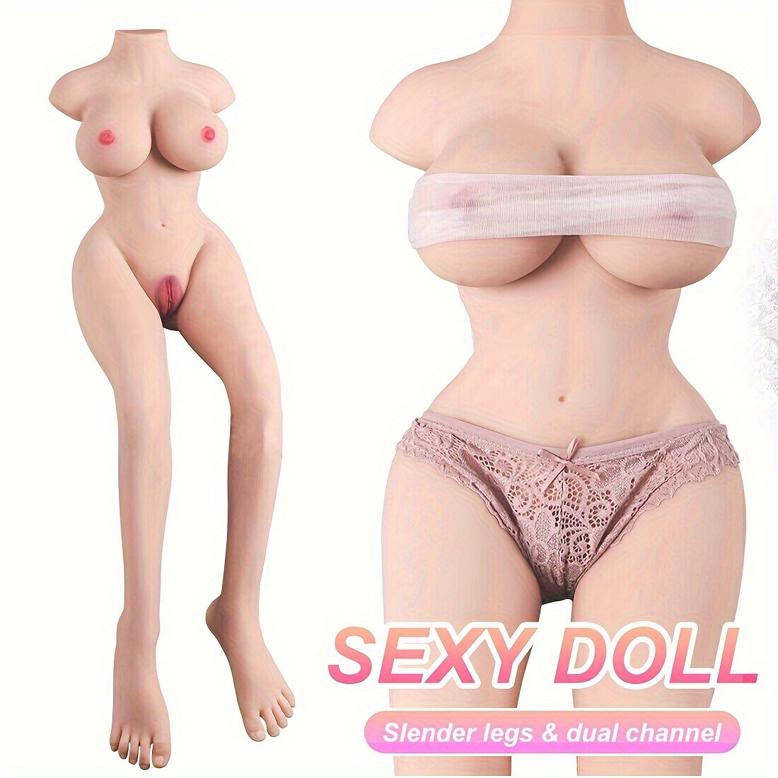 Sex Doll Full Body Sex Love Life Size for Men 3 Holes Lifelike Women Torso  Sex Doll Realistic TPE Silicone Sex Doll with Big Jelly Breasts Adult Sex