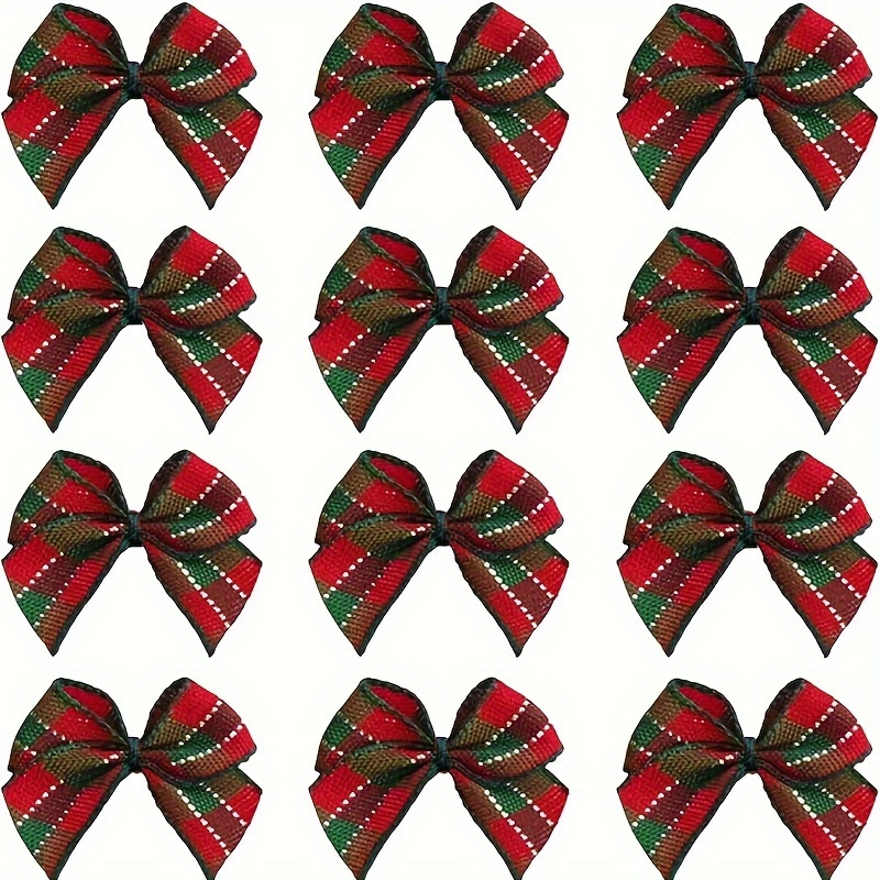 24pcs Christmas Charms for Jewelry Making Red Green Xmas Bow Charm Pendants for DIY Earring Bracelet Necklaces Holiday Clothes Sewing Bag