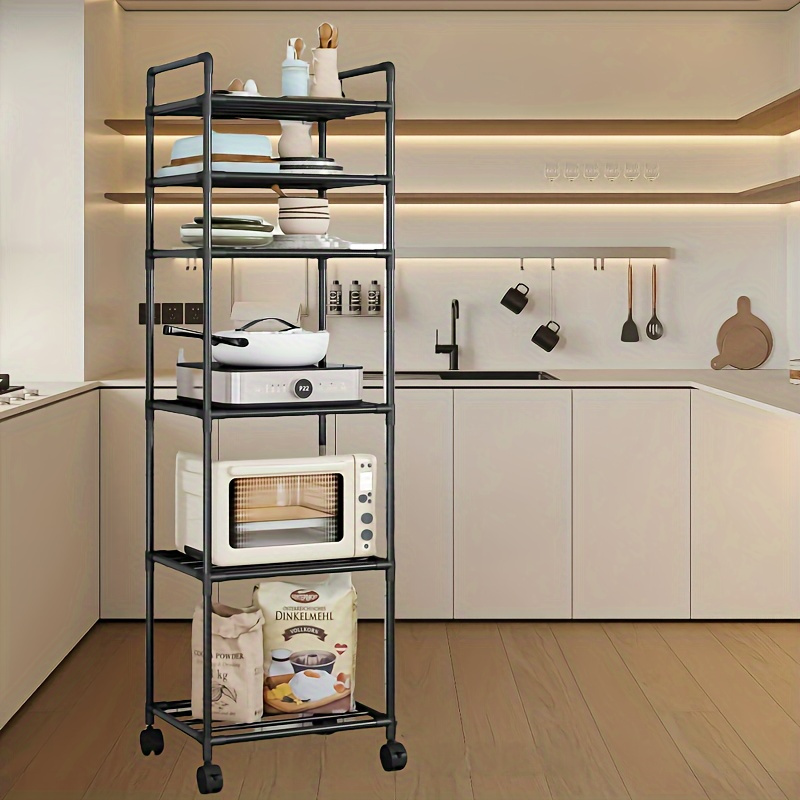 

6-tier Metal Storage Cart With Wheels - Kitchen, Bathroom, Living Room & Balcony Organization