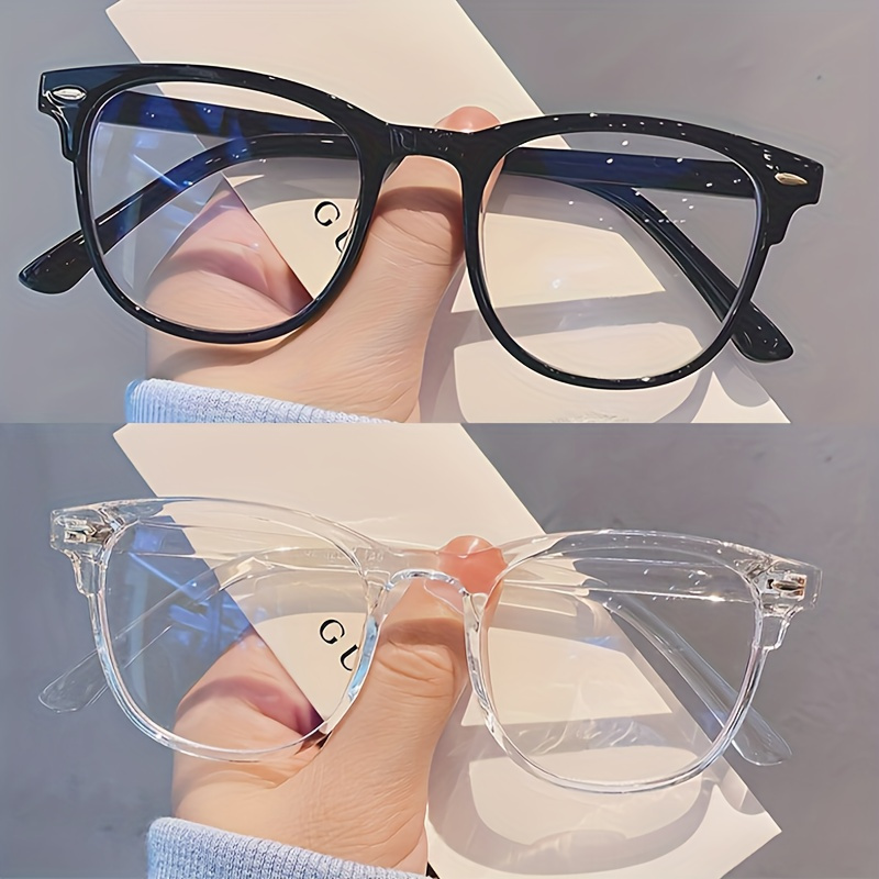 

Unisex Vintage Style Large Frame Clear Anti-blue Light Glasses, , , Full Rim, Round Shape, Fashion Eyewear Accessories For Women