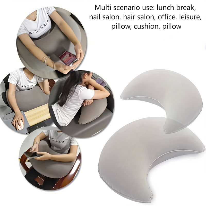 

1pc Inflatable Pillow, Ergonomic Gaming Lap Pillow, Reduces Shoulder & Neck Pressure,inflatable & Reading Pillow With Plush Arm Rest