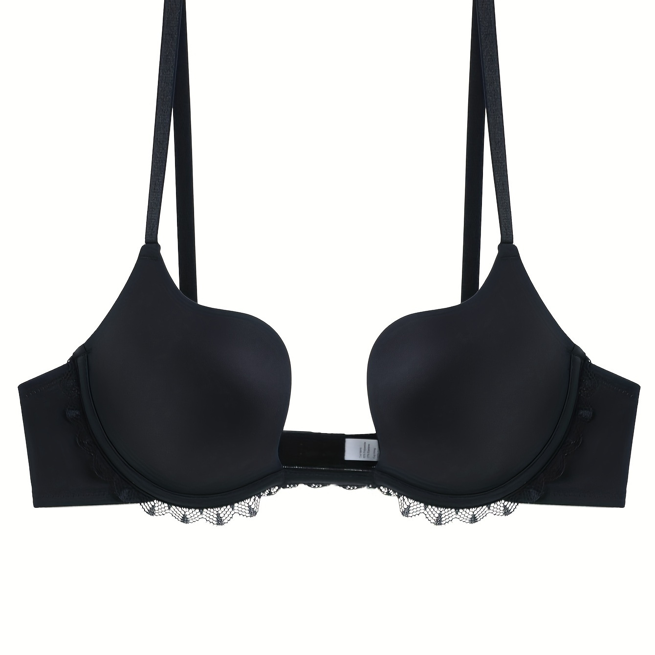 LEROSEY B cup push up bra Women T-Shirt Lightly Padded Bra (Black)