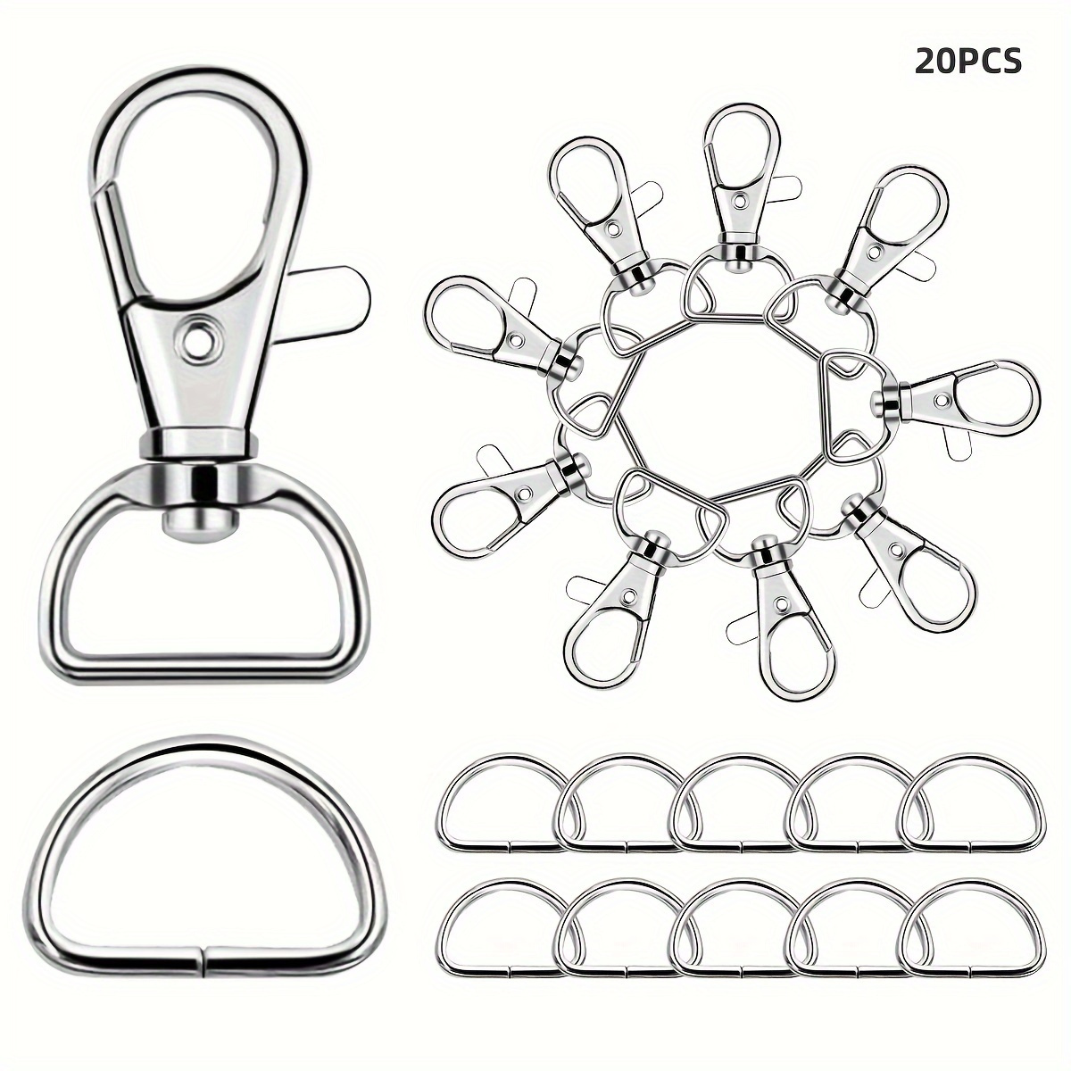 

20/40Pcs Ensemble De Porte-clés En De D Pour Accessoires De Bijoux DIY